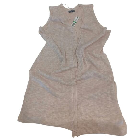 NEW Joseph A. Fringe Open Face Vest Women's Size Large Color Taupe - Picture 1 of 8
